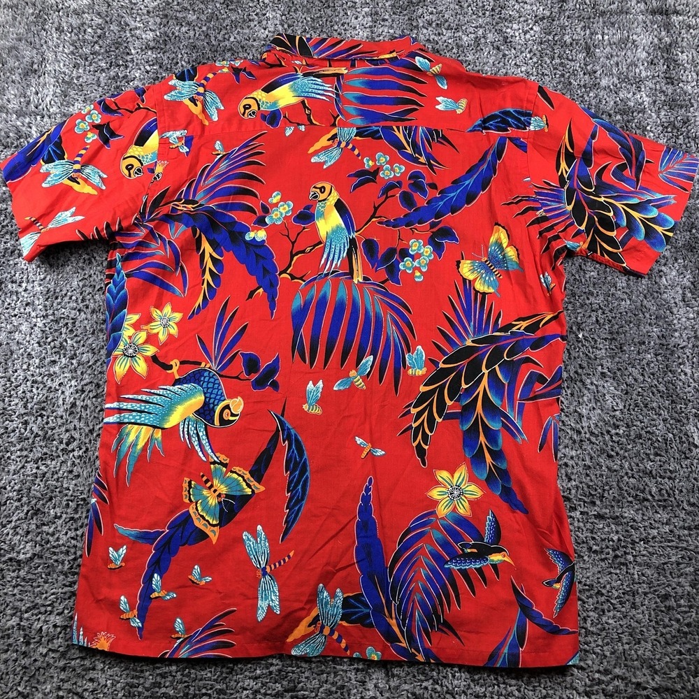 Vintage Carl Michaels Shirt Mens XL Red Parrot Hawaiian Short Sleeve Made‎ USA - Picture 3 of 9